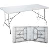 Folding Table 6ft Plastic Folding Outdoor Table, White