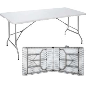 Folding Table 6ft Plastic Folding Outdoor Table, White