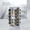 Heritage 20-Jar Revolving Pre-Filled Countertop Spice Rack Organizer Stainless Steel with Free Spice Refills for 5 Years