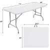Folding Table 6ft Plastic Folding Outdoor Table, White