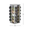 Heritage 20-Jar Revolving Pre-Filled Countertop Spice Rack Organizer Stainless Steel with Free Spice Refills for 5 Years