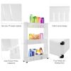3 Tiers Slim Storage Cart Mobile Rolling Shelf Unit Narrow Space Shelf for Kitchen Bathroom Pantry Laundry Garage Office