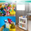 3 Tiers Slim Storage Cart Mobile Rolling Shelf Unit Narrow Space Shelf for Kitchen Bathroom Pantry Laundry Garage Office