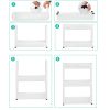 3 Tiers Slim Storage Cart Mobile Rolling Shelf Unit Narrow Space Shelf for Kitchen Bathroom Pantry Laundry Garage Office