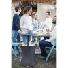 Pacific 7.5 Gallon Cool Bar , Resin Outdoor Patio Beverage Cooler Table, Extra Storage, Rattan Look Brown