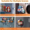 Magnetic Spice Racks for Refrigerator, 4 Pack Magnetic Spice Rack Organizer with Super Strong Magnetic, Metal Fridge Spice and Seasoning Organizer She