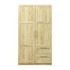 High wardrobe and kitchen cabinet with 2 doors; 2 drawers and 5 storage spaces; Oak