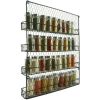4 Tier Metal Spice Wall Mount Rack Organizer Pantry Cabinet Hanging Herbs Seasoning Jars Storage Closet Door Cupboard Mounted Holder Black