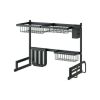 Stainless Steel Dish Rack Dish Drainer Drying Dryer Rack Holder with Draining Board Chopsticks Holder for Kitchenware